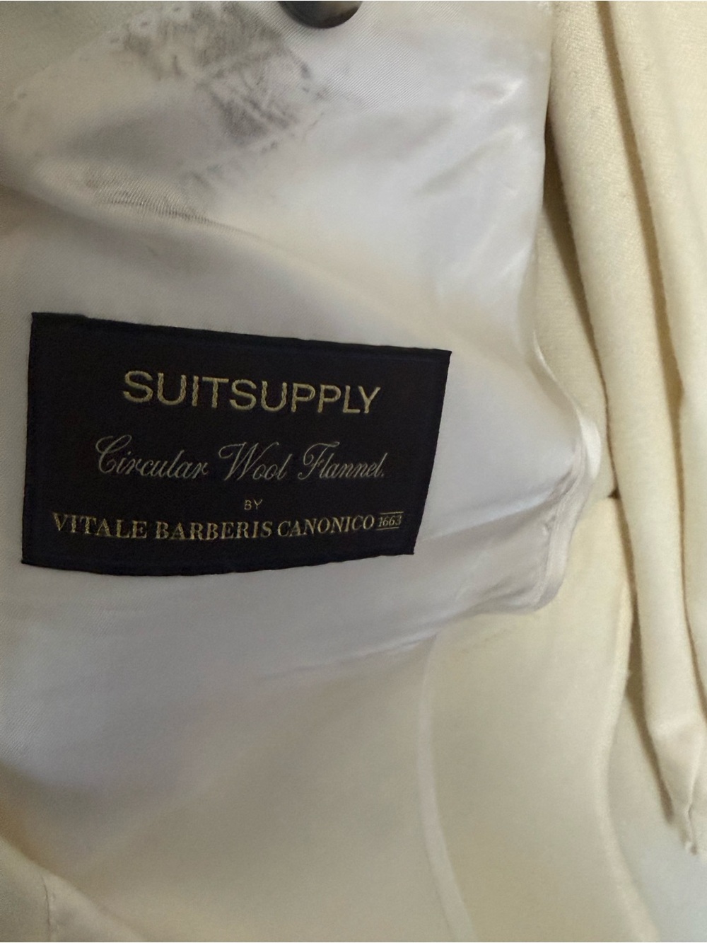 Off White Pure Wool DB Suit - Picture 5 of 5
